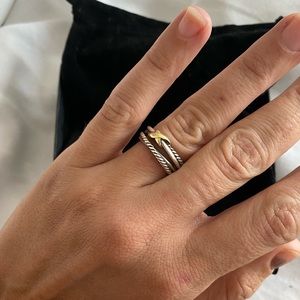David Yurman X Crossover Ring with 18K Gold size 6